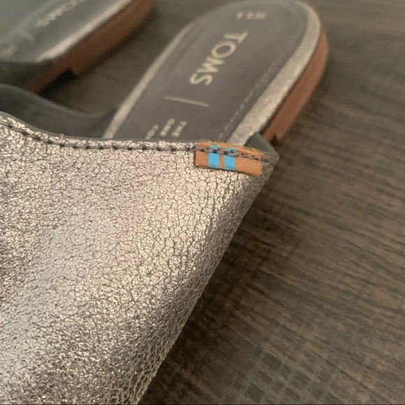 Toms metallic pewter Jutti mules slip-on size 5.5 - Picture 7 of 9